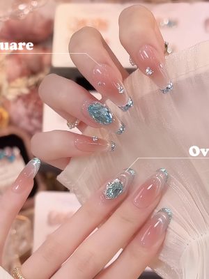 Icebloom Tip Cat-Eye French Press-On Nails